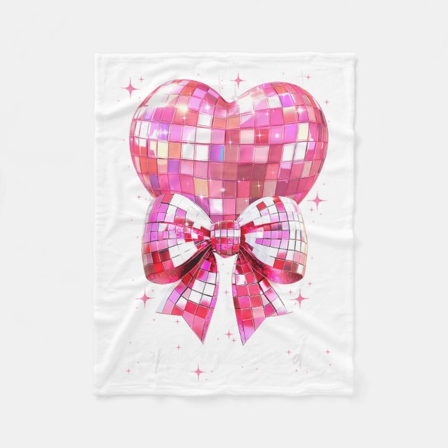 Couverture Polaire Happy Valentine's Day Funny Coquette Disco Ball He (Devant)
