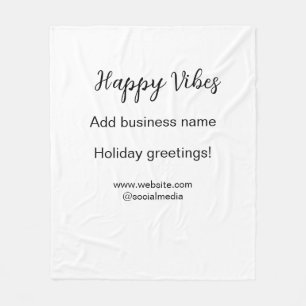 Couverture Polaire Happy vibes Noël voeux de vacances business y