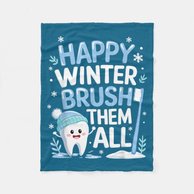 Couverture Polaire Happy Winter Bruhem All Teeth Dental Dentist Chris (Devant)