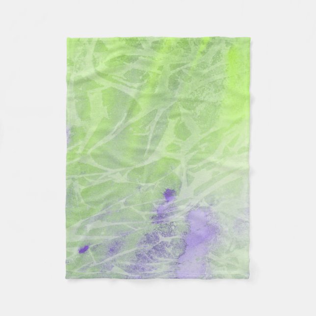 Couverture Polaire Harmonie Douce Verte et Lavande (Devant)