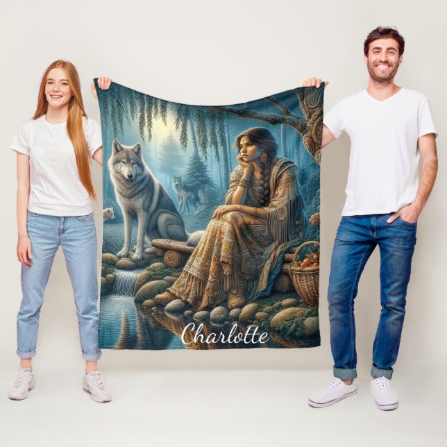 Couverture Polaire Harmonie entre Indiens autochtones et loups (En situation)