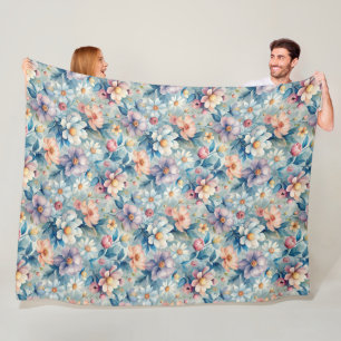 Couverture Polaire Harmonie florissante : Symphonie des fleurs d'aqua