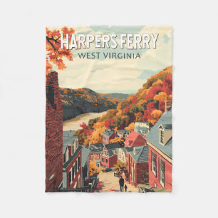 Couverture Polaire Harpers Ferry Virginie occidentale Voyage Art Vint