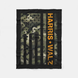 Couverture Polaire Harris 2024 Président Usa Camouflage Dudes Walz Wa
