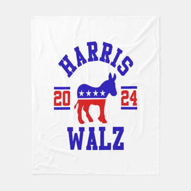 Couverture Polaire Harris Walz 2024 pour le président Patriotic Democ (Devant)