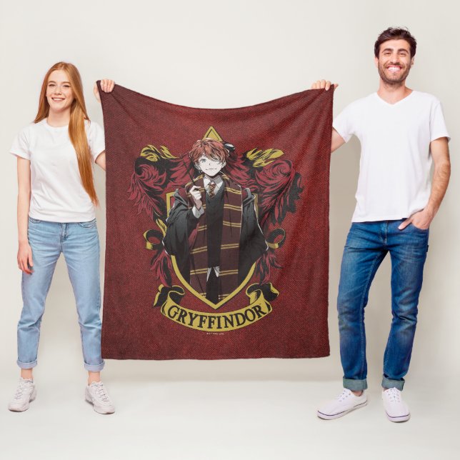 Couverture Polaire HARRY POTTER™ | Anime Ron Weasley House Crest (En situation)