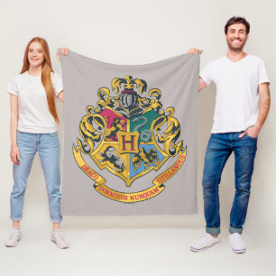 Couverture Polaire Harry Potter Blason de Poudlard - Couleurs Réell