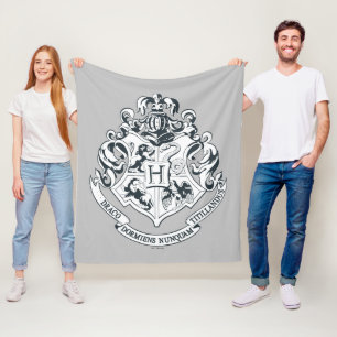 Couverture Polaire Harry Potter   Cimier de Poudlard - noir et blanc