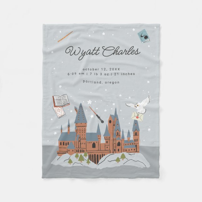 Couverture Polaire Harry Potter Hogwarts statistiques de naissance de (Devant)