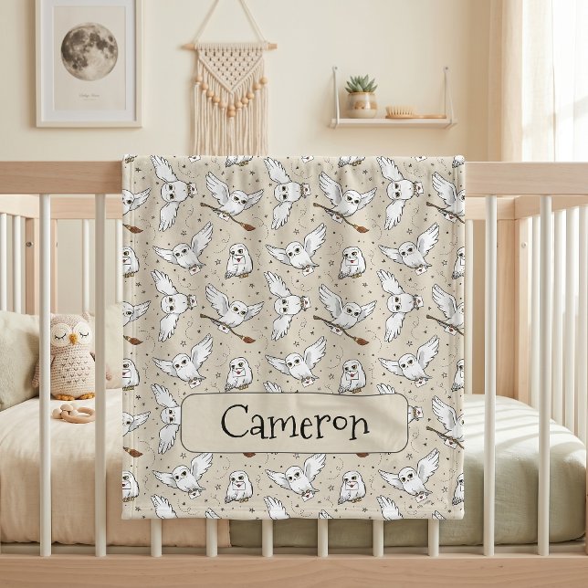 Couverture Polaire Harry Potter | Motif Hedwig - Baby Shower (Créateur téléchargé)
