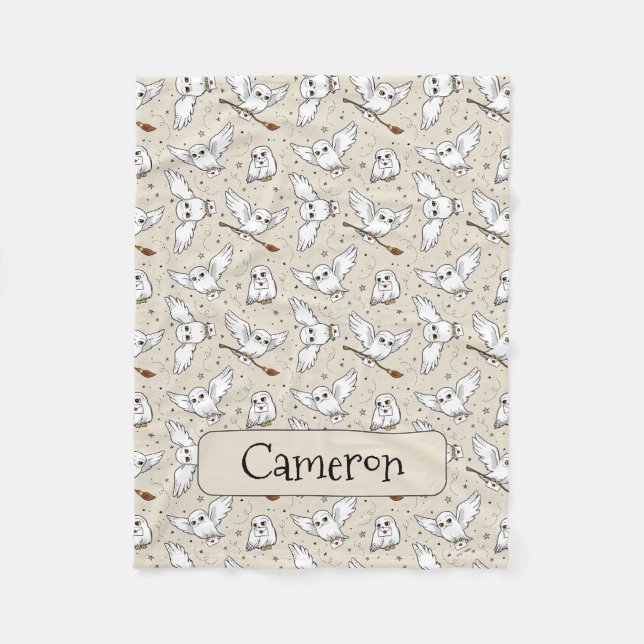 Couverture Polaire Harry Potter | Motif Hedwig - Baby Shower (Devant)