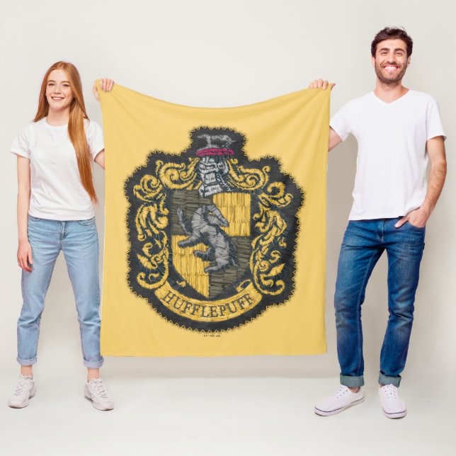 Couverture Polaire Harry Potter | Patch de crête de Hufflepuff (En situation)