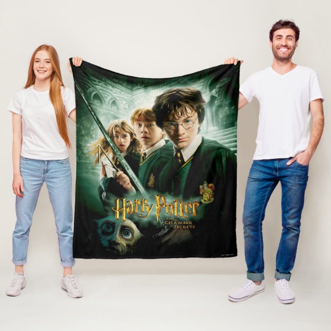 Couverture Polaire Harry Potter Ron Hermione Groupe Dobby Saisie (En situation)