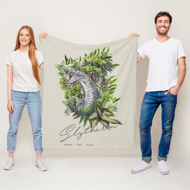 Couverture Polaire HARRY POTTER™ SLYTHERIN™ Floral Graphisme (En situation)