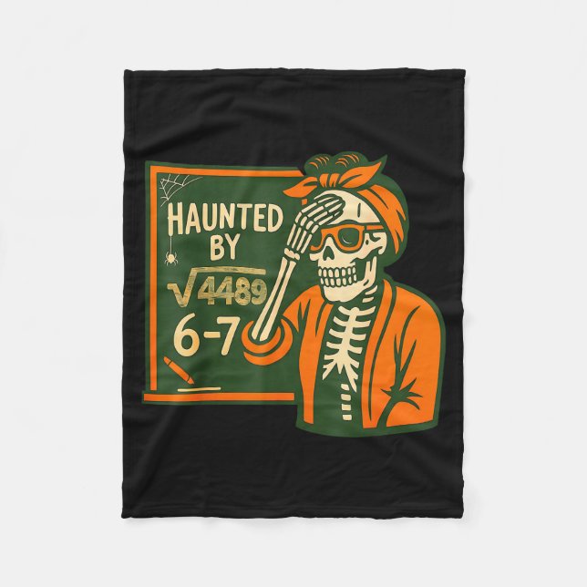 Couverture Polaire Haunted By 6-7 Funny Teacher 6 7 Skeleton Square R (Devant)