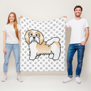 Couverture Polaire Havanais Fauve Et Blanc Chien De Dessin Animé Mign