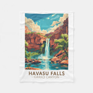 Couverture Polaire Havasu Falls Grand Canyon Travel Art Vintage