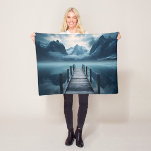 Couverture Polaire Haven Mountain Lakeside Horizon Paysage