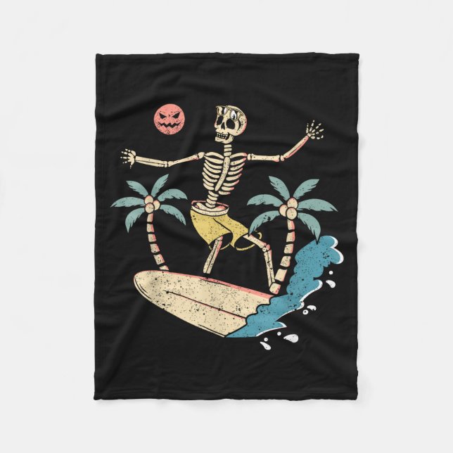 Couverture Polaire Hawaii Surfer Skeleton Halloween Beach Y Soky Surf (Devant)