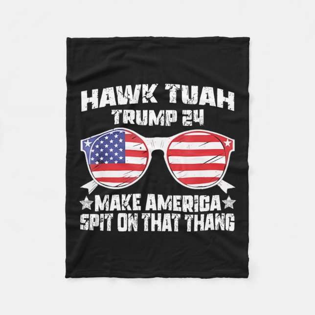 Couverture Polaire Hawk Tuah Funny Viral Humour Mème Vidéo Girl 24 Tu (Devant)