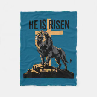 Couverture Polaire He Risen Jesus Lion Judah