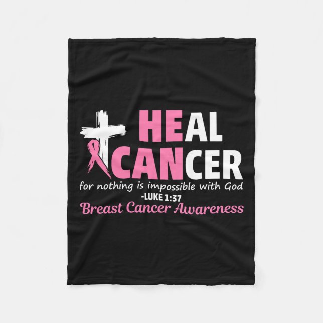 Couverture Polaire Heal Cancer Christian Believe God Breast Cancer Aw (Devant)