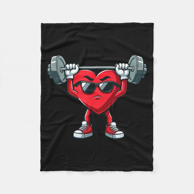 Couverture Polaire Healthy Heart Heart Disease Awareness Weightliftin (Devant)
