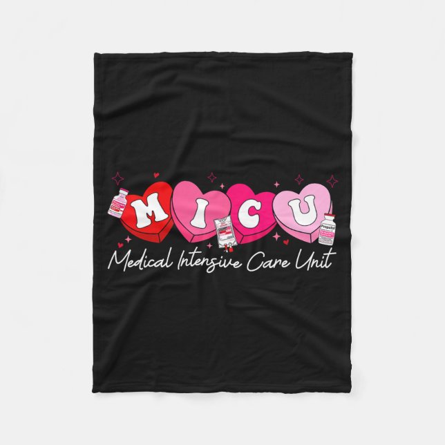 Couverture Polaire Heart Candy Micu Nurse Valentine's Day Medical Cri (Devant)