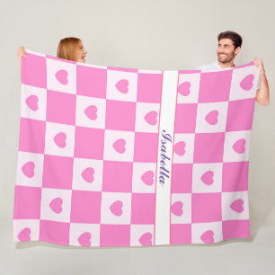 Couverture Polaire Heart Modern Pink Love Collection