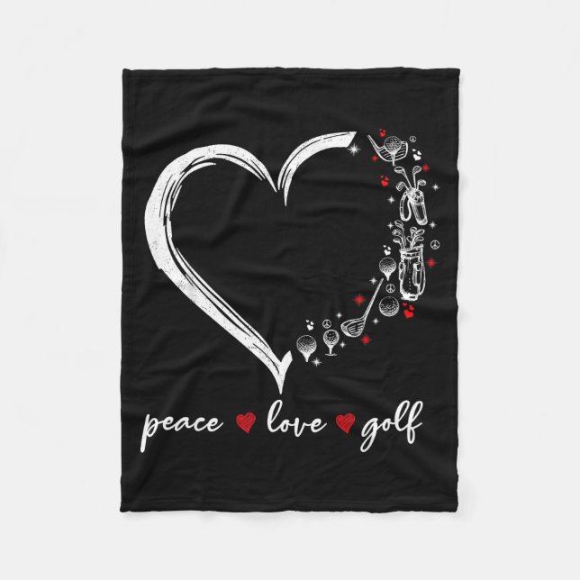 Couverture Polaire Heart Peace Love Golf Player Srt Lovers Outfit Wom (Devant)