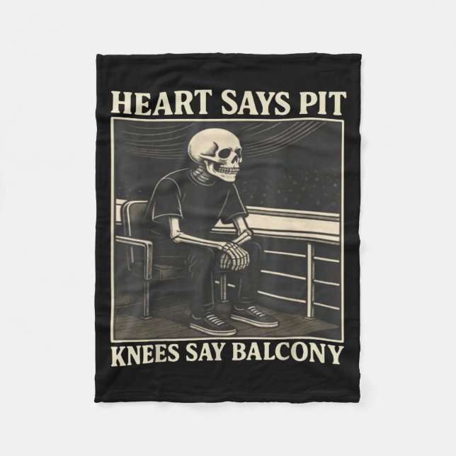 Couverture Polaire Heart Says T Knees Say Balcony  (Devant)