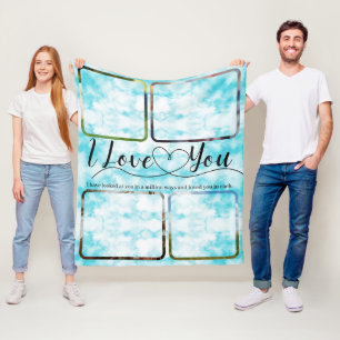 Couverture Polaire Heavenly Love Photo collage Anniversaire Valentine