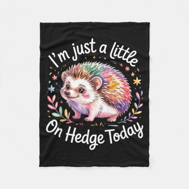 Couverture Polaire Hedgehog Lover Animal Pun I'm Just A Little On Hed (Devant)