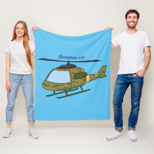 Couverture Polaire Hélicoptère de camouflage de l'armée mignon dessin