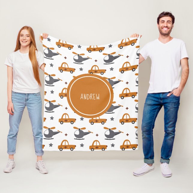 Couverture Polaire Hélicoptères et voitures Jouets pour enfants Motif (En situation)