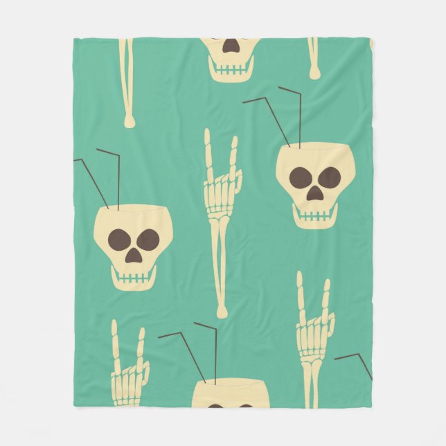 Couverture Polaire Hell party seamless pattern. Human skulls as goble (Devant)