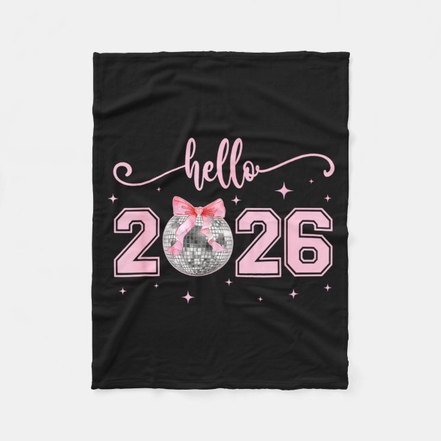 Couverture Polaire Hello 2026 Cute Nk Bow 2026 New Year's Eve Party  (Devant)