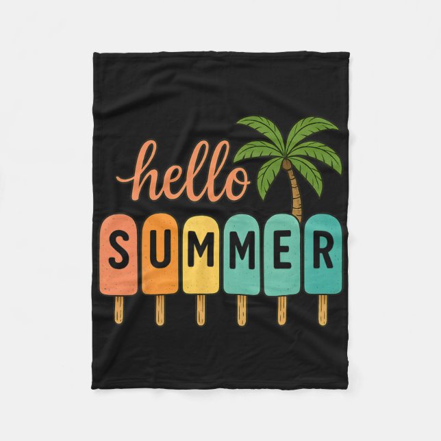 Couverture Polaire Hello Summer Beach Vacation Ice Cream Popsicle Gif (Devant)