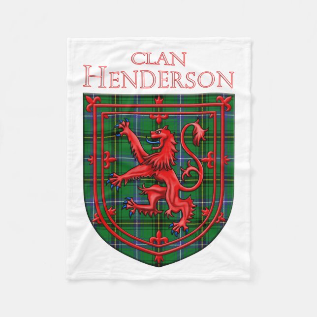 Couverture Polaire Henderson Tartan Scottish Plaid Lion Rampant (Devant)