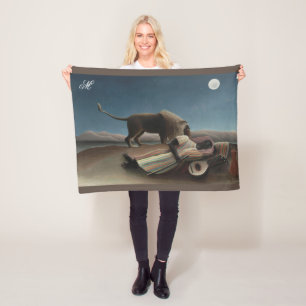 Couverture Polaire Henri Rousseau La Tzigane endormie avec le nom de