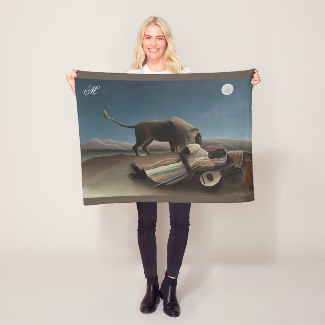 Couverture Polaire Henri Rousseau La Tzigane endormie avec le nom de  (En situation)
