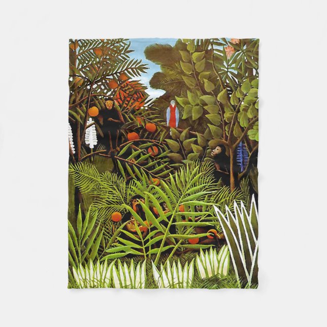 Couverture Polaire Henri Rousseau - Paysage exotique Jungle Art (Devant)