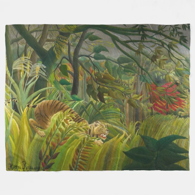 Couverture Polaire Henri Rousseau - Surpris ! (Devant (Horizontal))