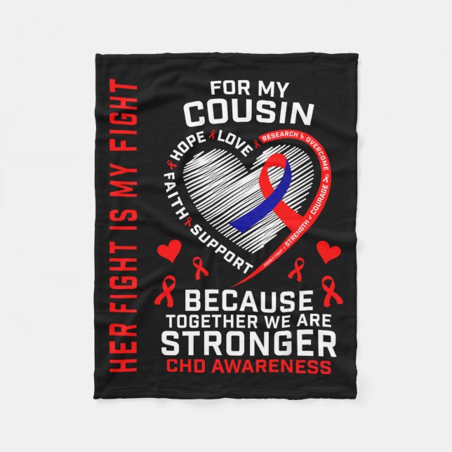 Couverture Polaire Her Fight Cousin Chd Awareness Heart Disease Graph (Devant)