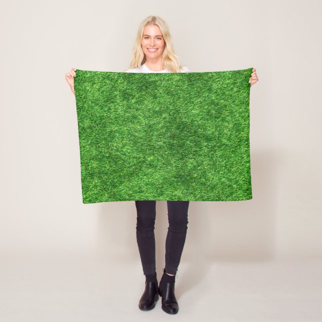 Couverture Polaire Herbe verte (En situation)