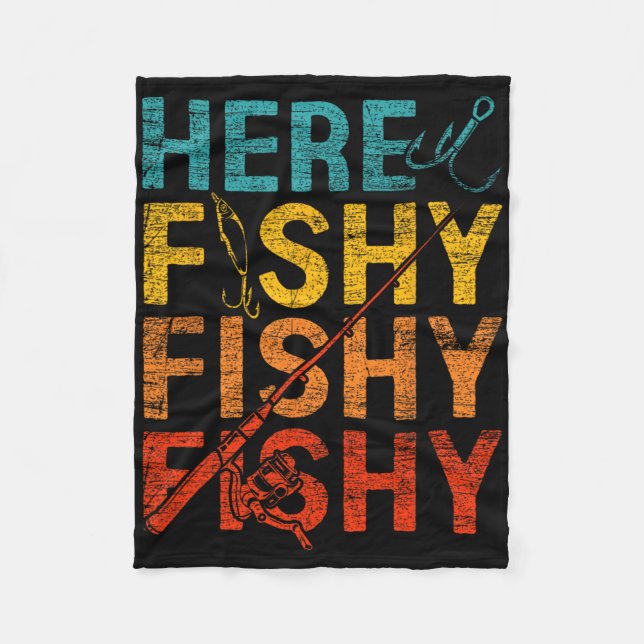 Couverture Polaire Here Fishy Fishy Fishy  (Devant)