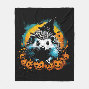 Couverture Polaire Hérisson d'Halloween et citrouilles mignon
