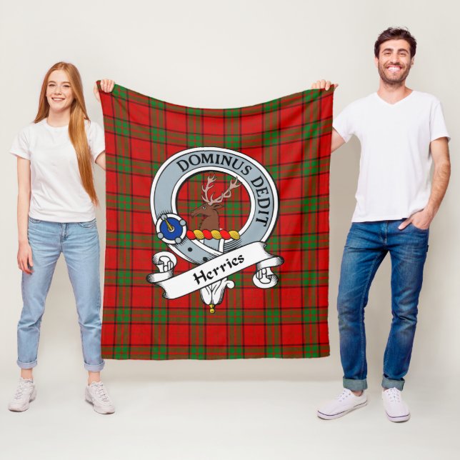 Couverture Polaire Herries Clan Badge Tartan Plaid (En situation)
