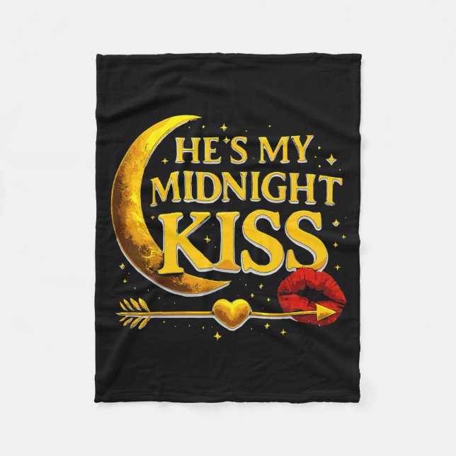 Couverture Polaire He's My Midnight Kiss Valentine’s Day Meme Matchin (Devant)