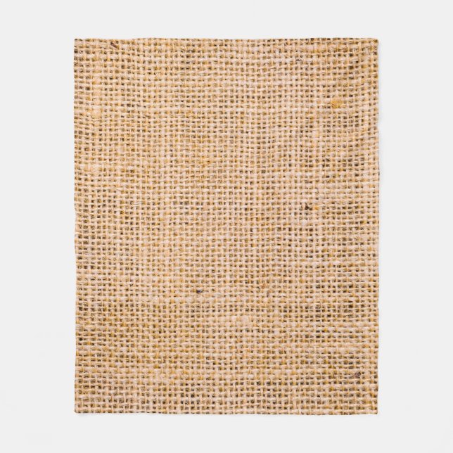 Couverture Polaire Hessian sackcloth burlap woven texture background, (Devant)